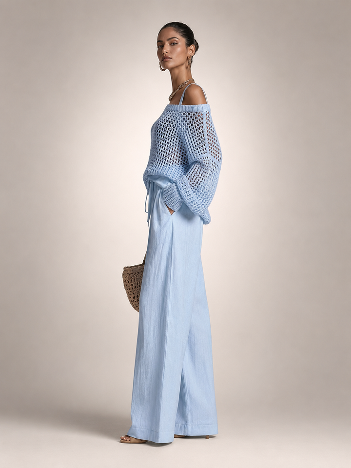 Herta | Off-Shoulder Two-Piece Set with Wide Pants