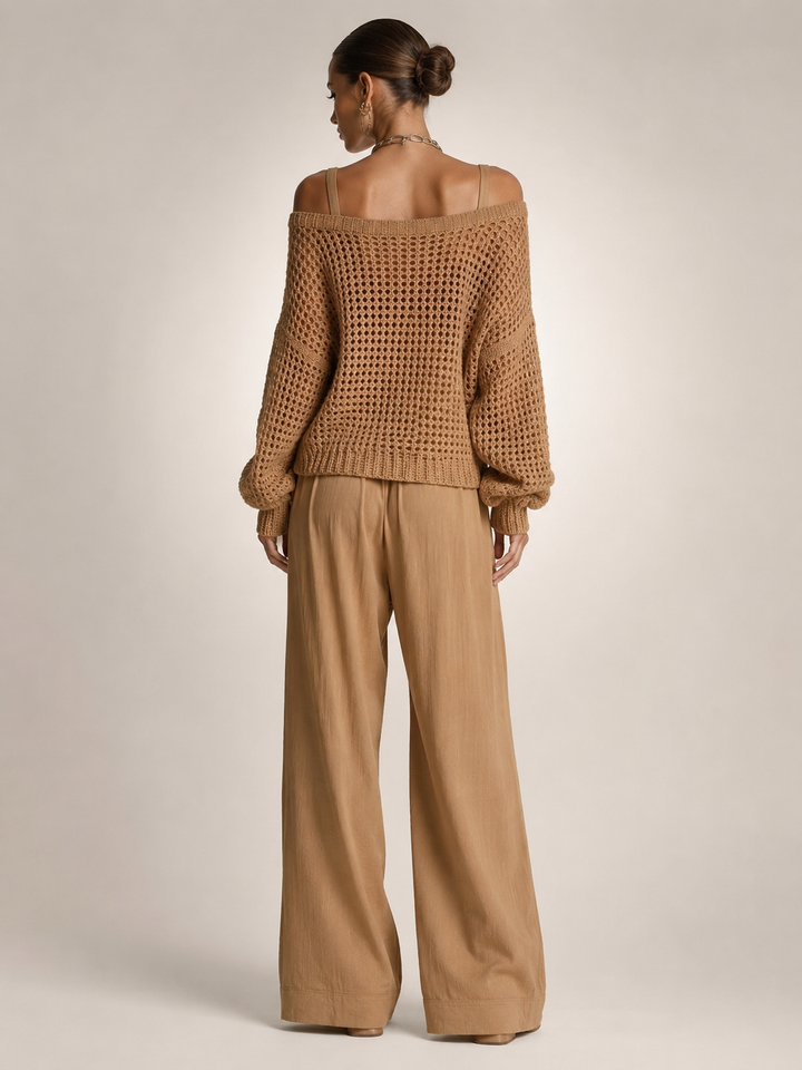 Herta | Off-Shoulder Two-Piece Set with Wide Pants