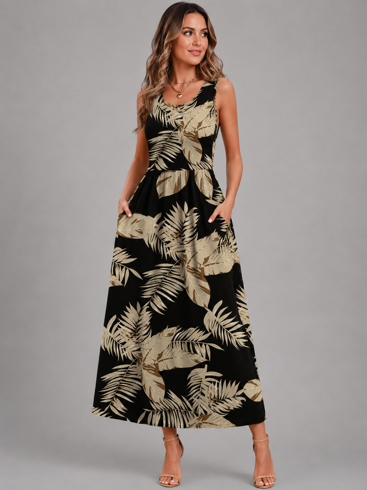 Franziska | Boho Halter Neck Midi Dress