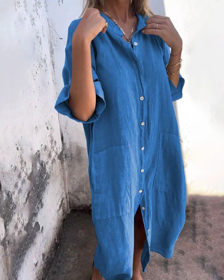 Tamsin | Ibiza Style Casual Ankle Height Shirt Dress