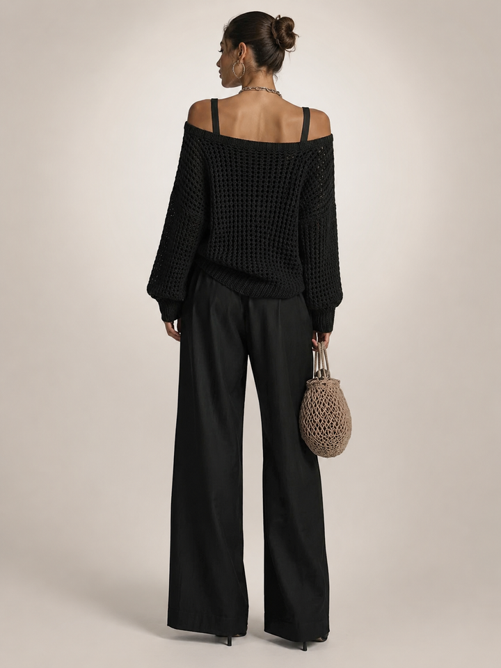 Herta | Off-Shoulder Two-Piece Set with Wide Pants