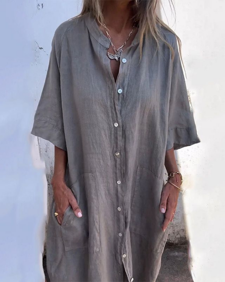 Tamsin | Ibiza Style Casual Ankle Height Shirt Dress