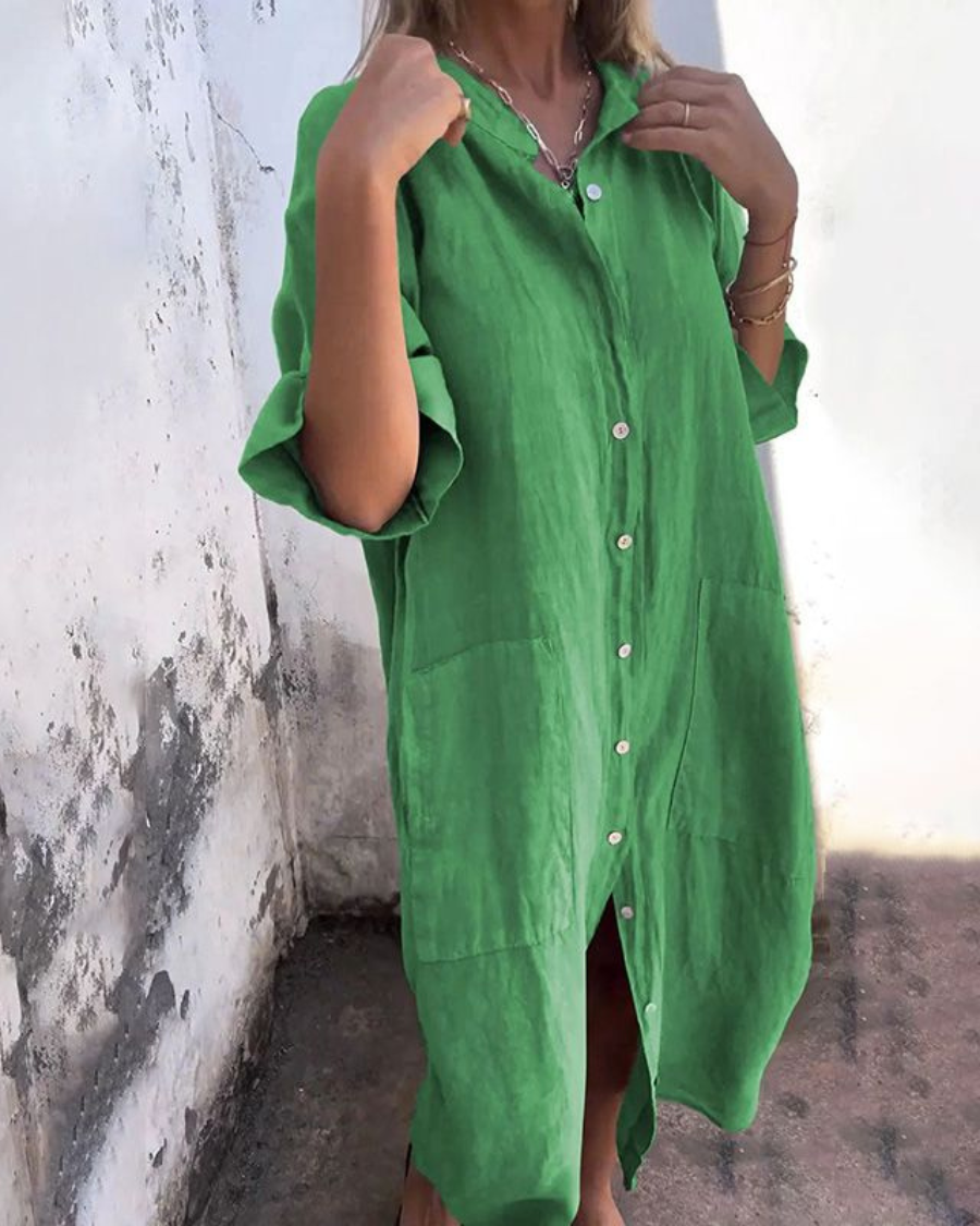 Tamsin | Ibiza Style Casual Ankle Height Shirt Dress