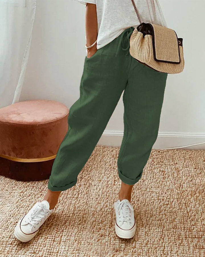 Lucie™ — Flowing Pants in Cotton and Linen Blend
