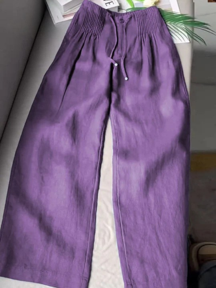 Kayla | Wide-leg Pants in Cotton and Linen Blend
