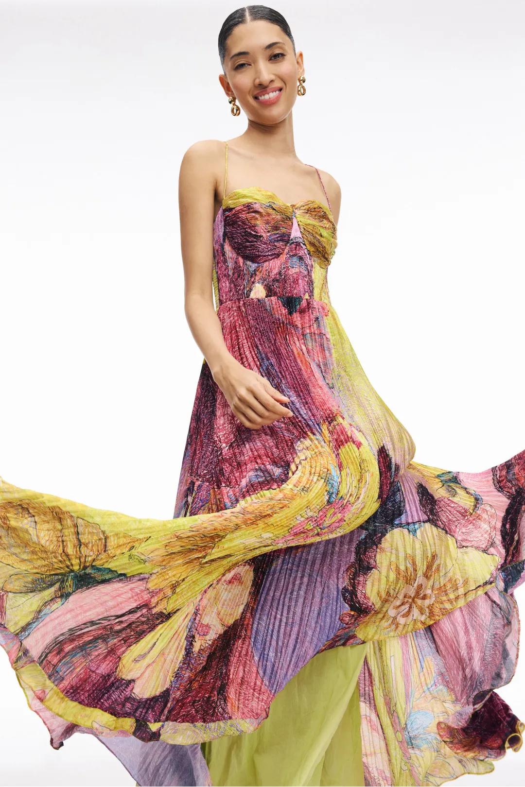 Jonalyn | Multicolored Ikat Print Maxi Dress