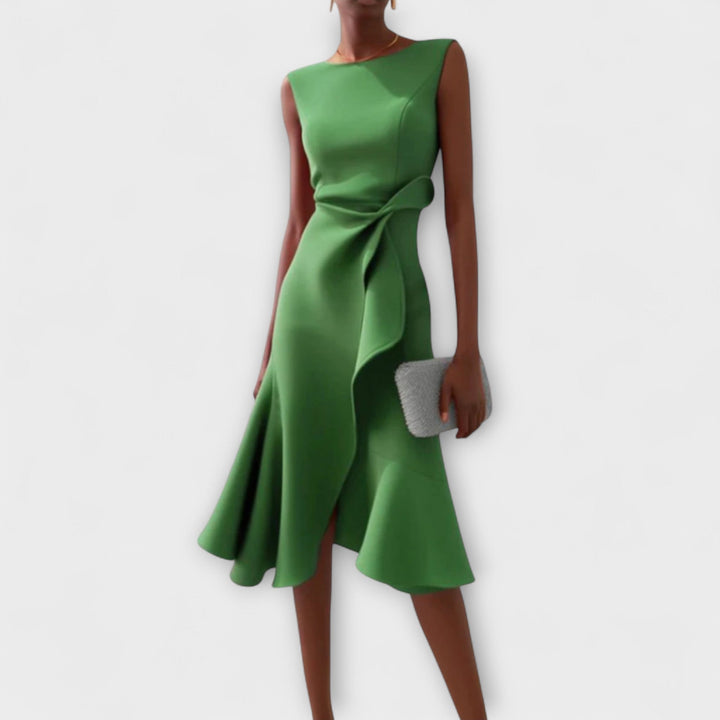 Josephine | Draped Asymmetric Midi Dress