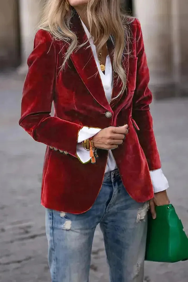 Romina | Velvet Luxe Statement Blazer