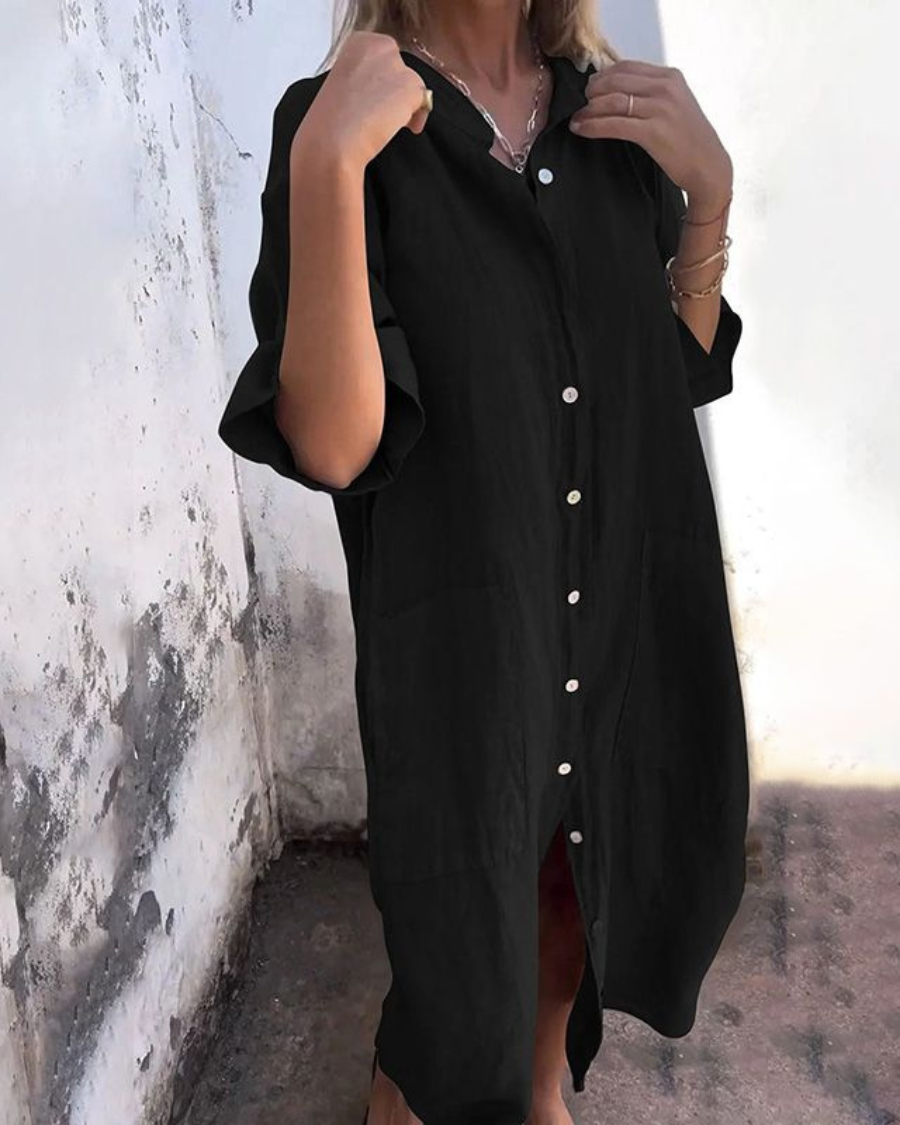 Tamsin | Ibiza Style Casual Ankle Height Shirt Dress