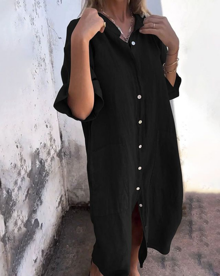 Tamsin | Ibiza Style Casual Ankle Height Shirt Dress