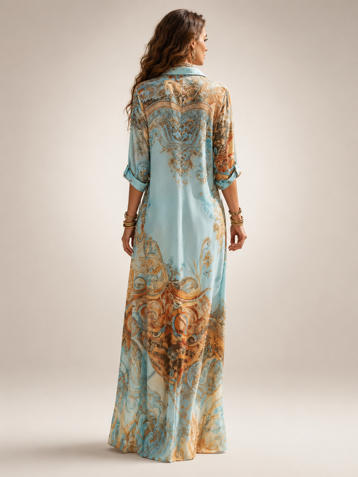 Liane | Floral Maxi Dress with Button Placket