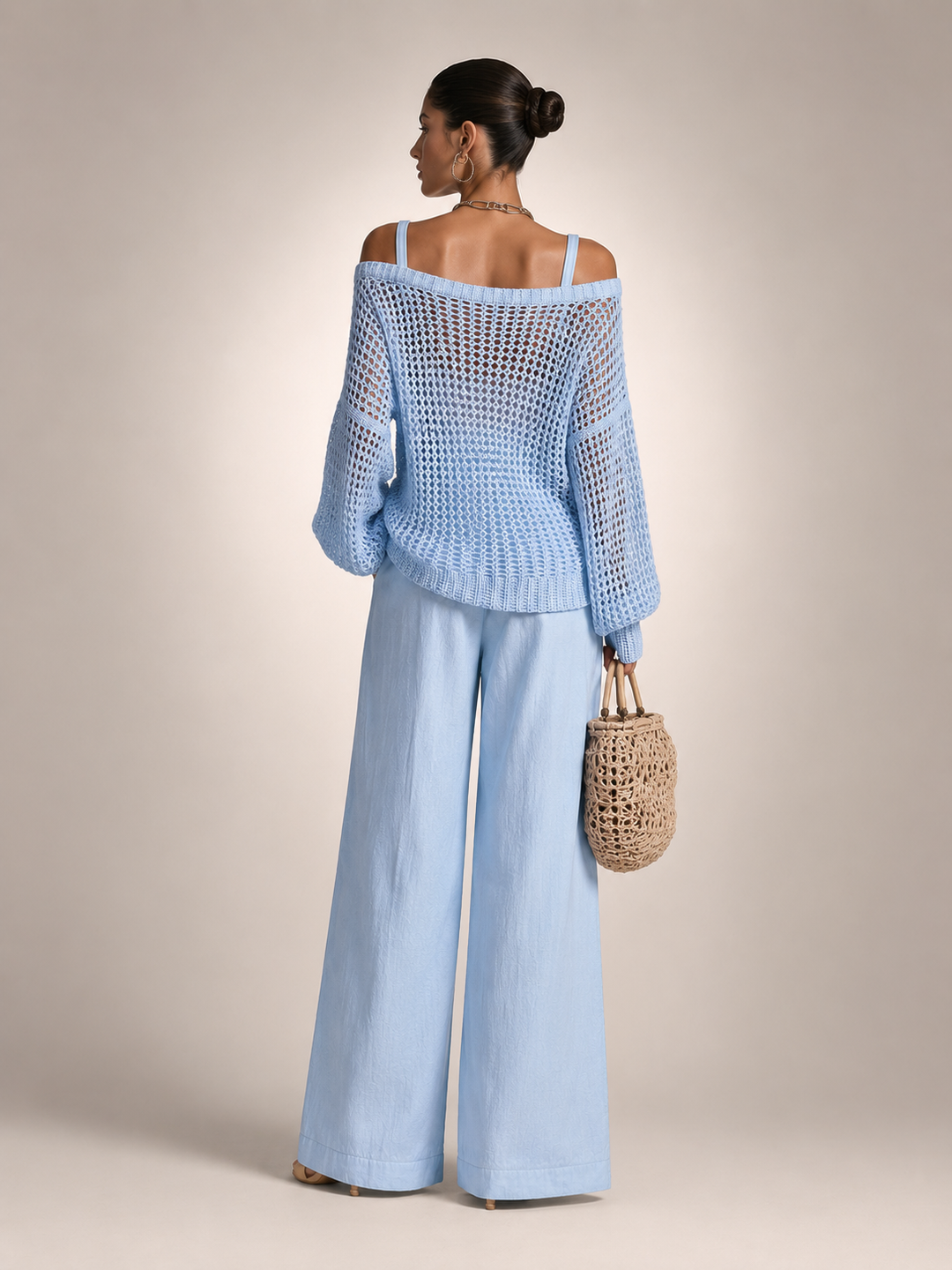 Herta | Off-Shoulder Two-Piece Set with Wide Pants