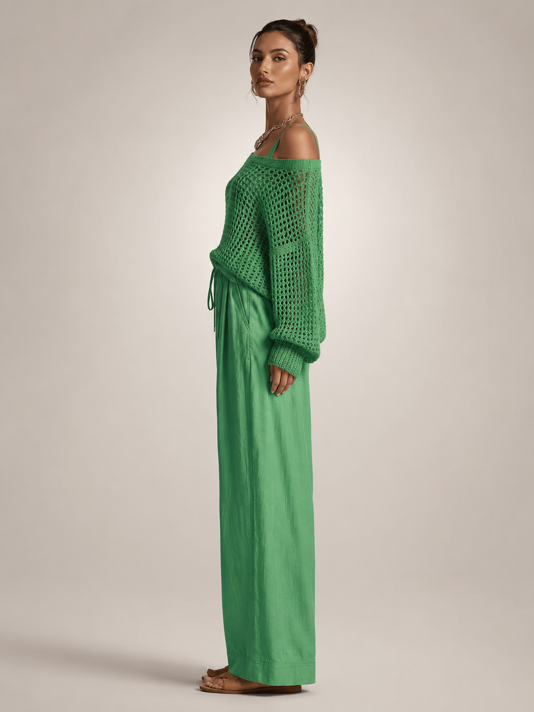 Herta | Off-Shoulder Two-Piece Set with Wide Pants