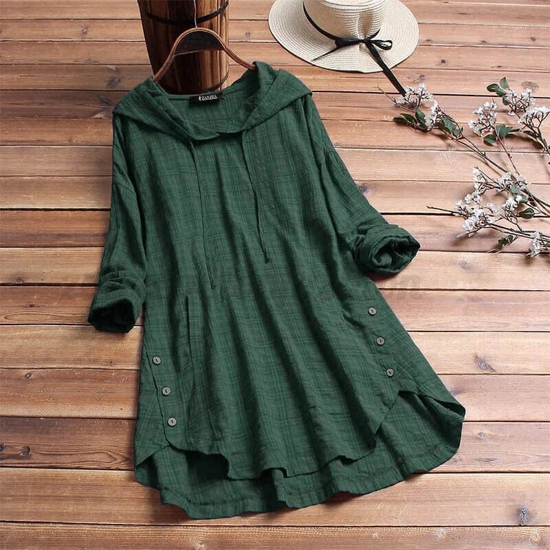 Zaria | Linen Tunic Hoodie