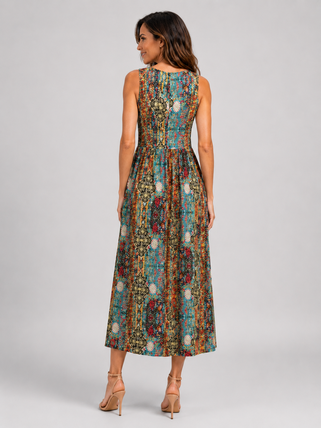 Franziska | Boho Halter Neck Midi Dress