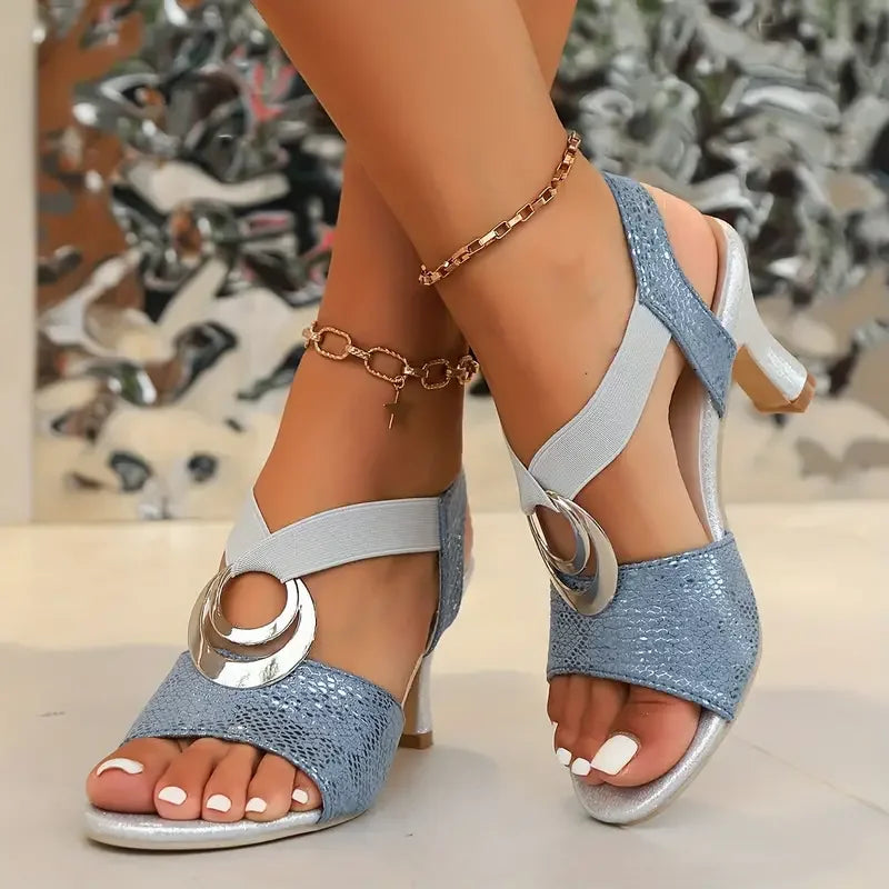 Elise | Elegant Buckle Heel Sandals