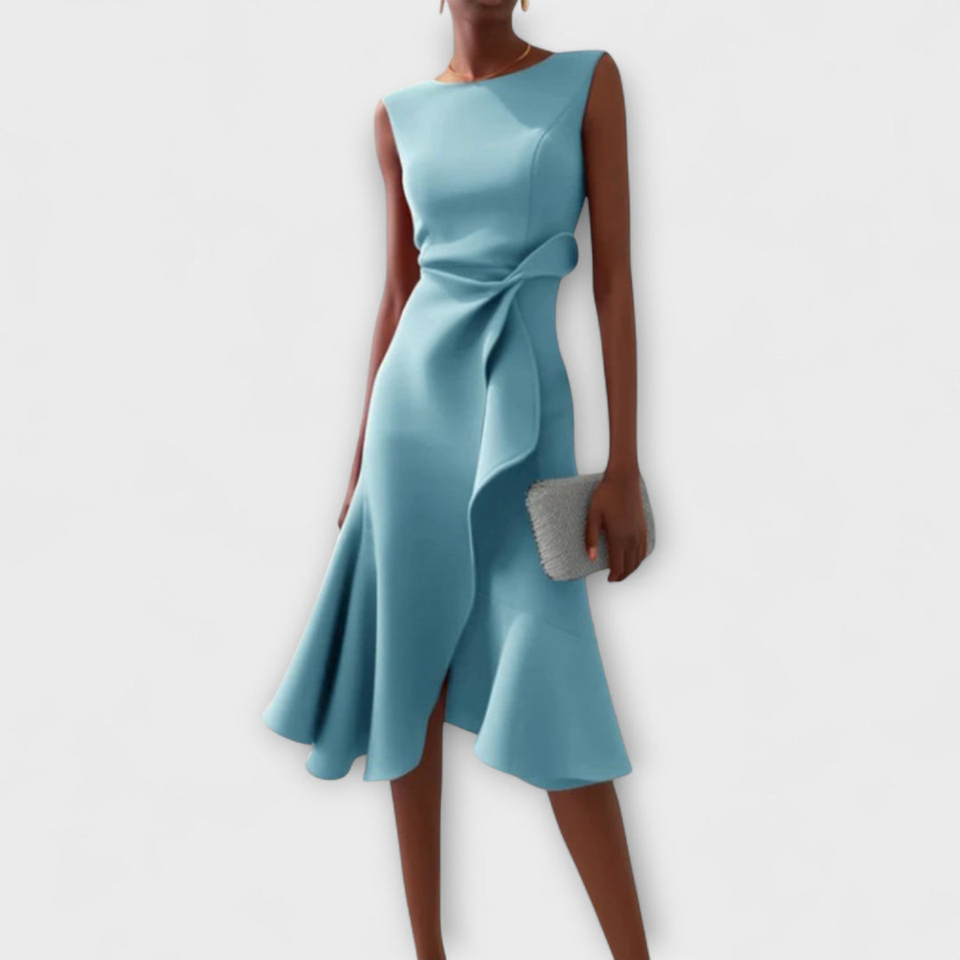 Josephine | Draped Asymmetric Midi Dress