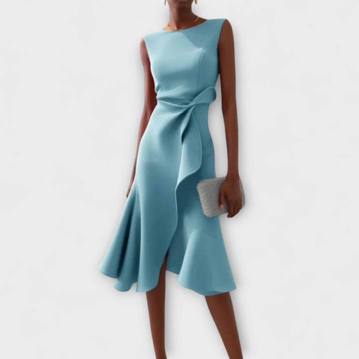 Josephine | Draped Asymmetric Midi Dress