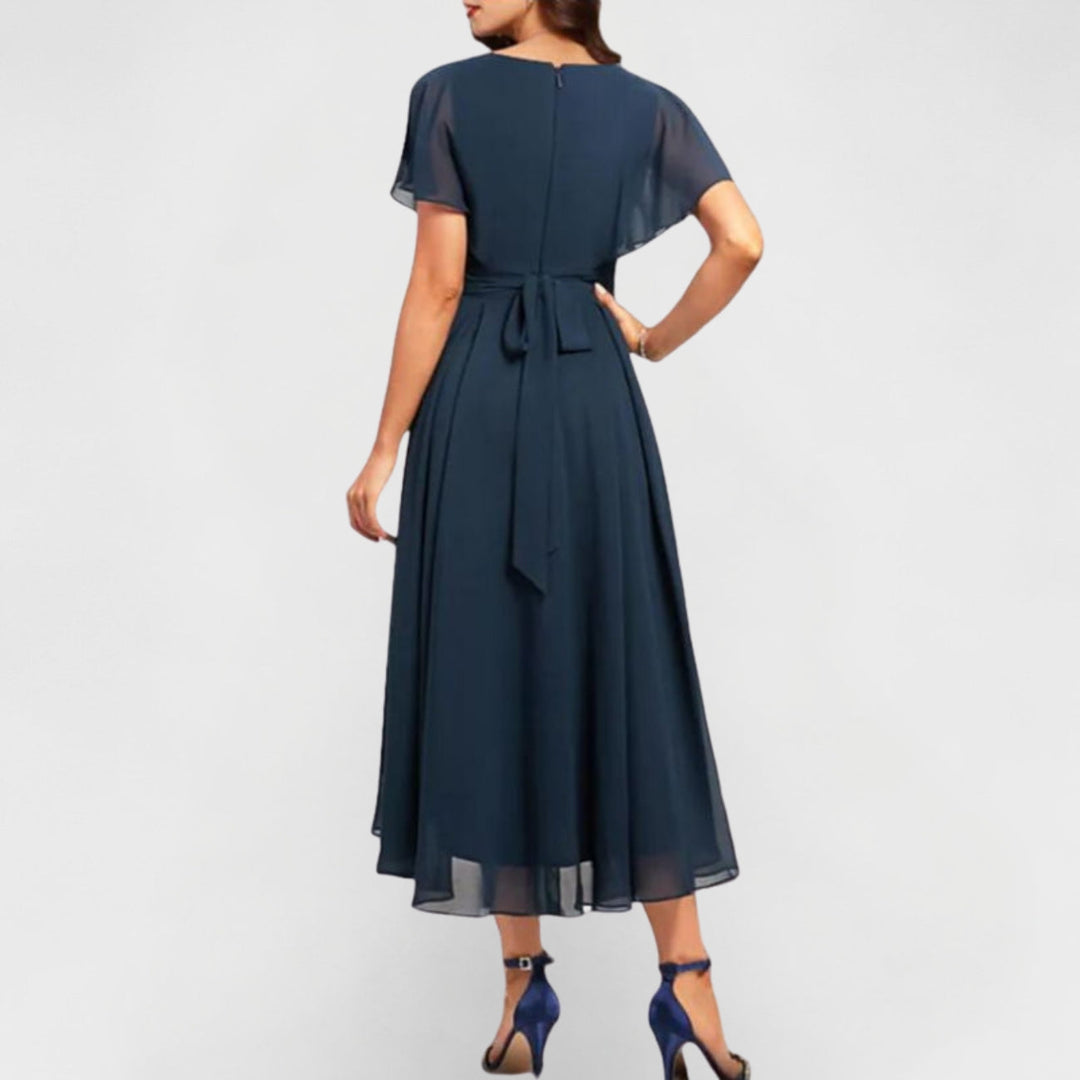 Juneth | Flowing V-Neck Maxi Dress
