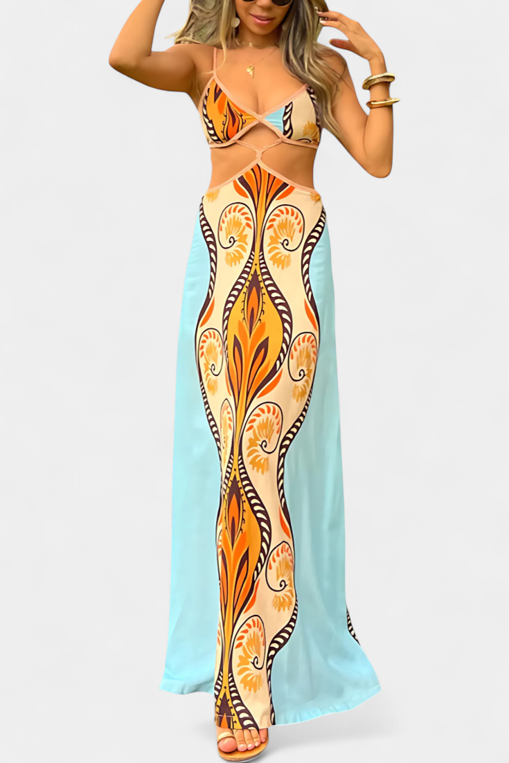 Nelly | Abstract Dress with Cutout Details