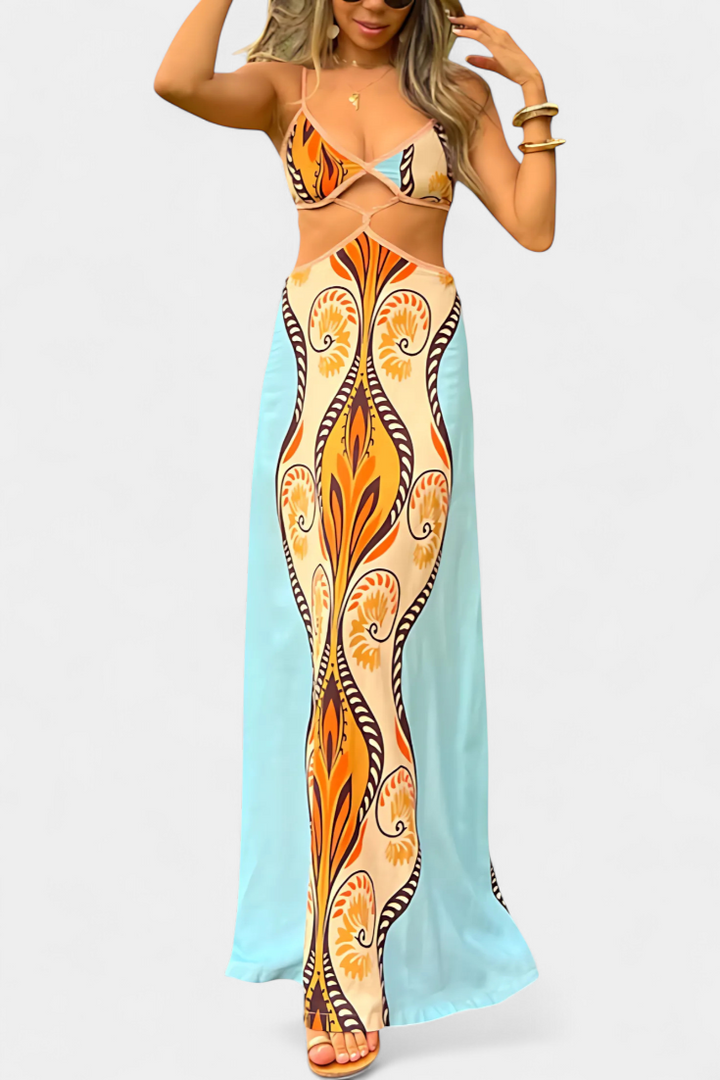 Nelly | Abstract Dress with Cutout Details