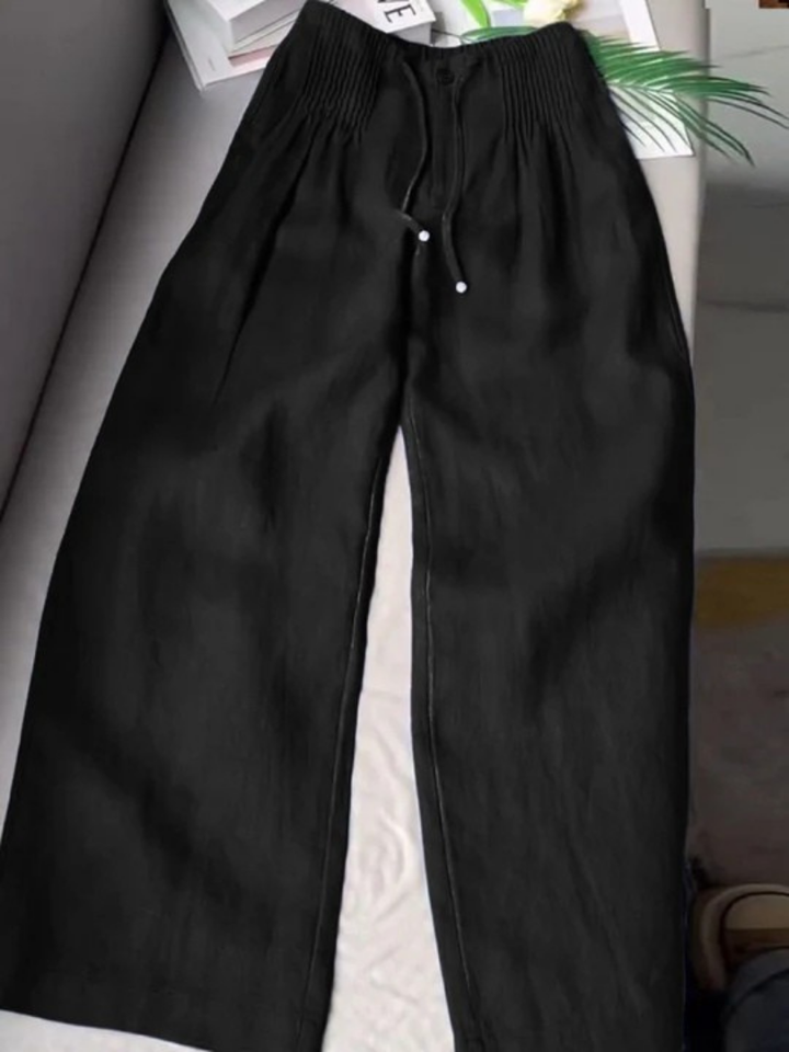 Kayla | Wide-leg Pants in Cotton and Linen Blend