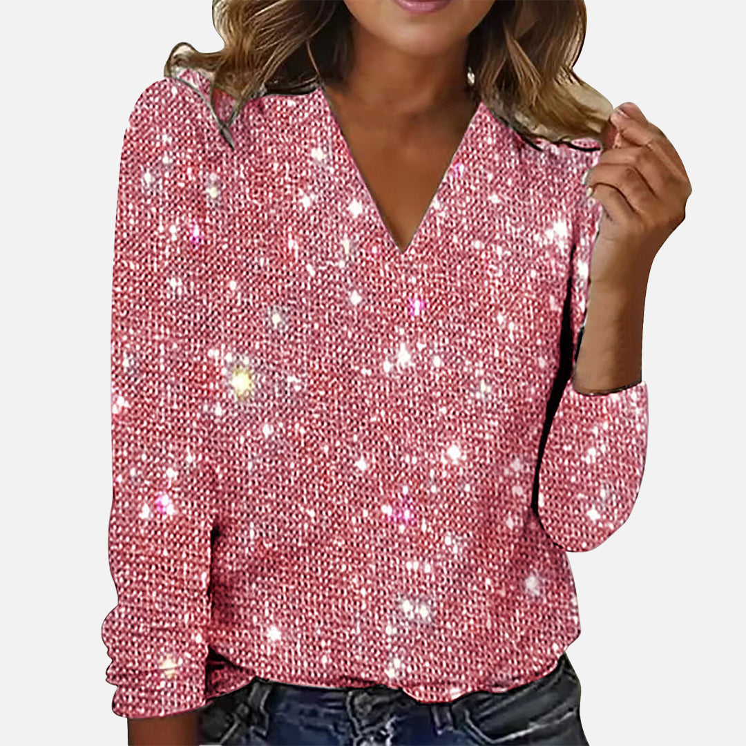 Aoife - Glamorous V-Neck Blouse