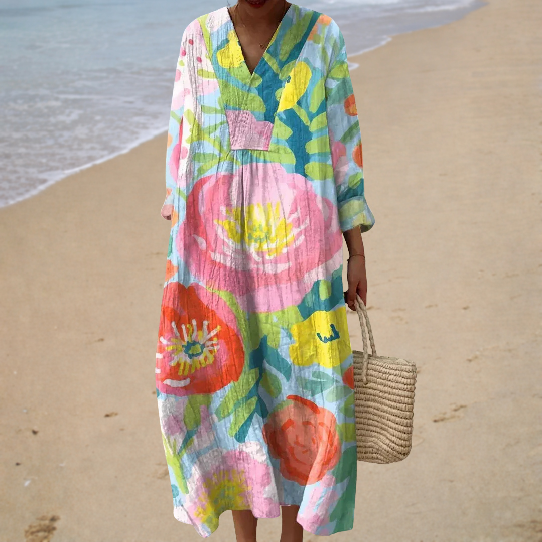 Printed summer dress that enhances