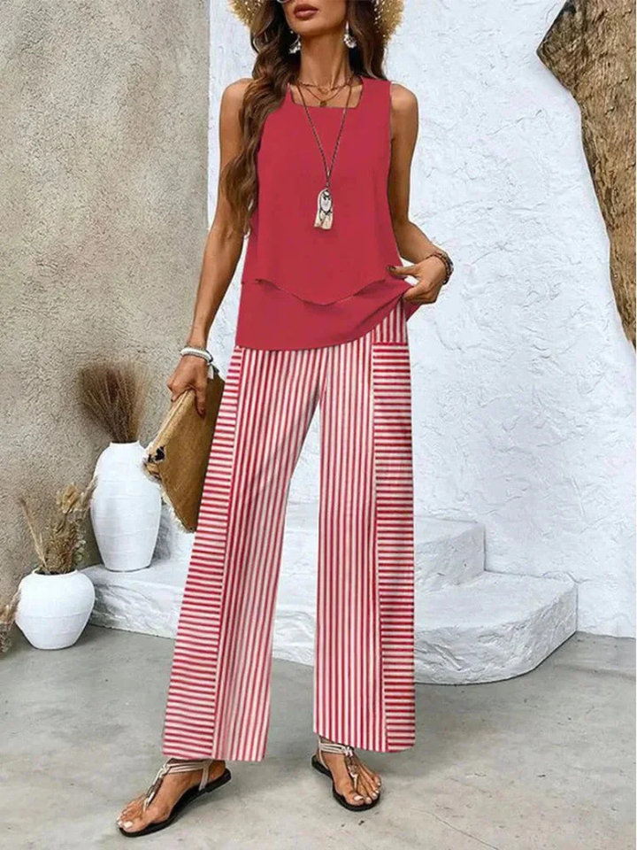 Ovelynra™ | Sleeveless Top and Wide Pants