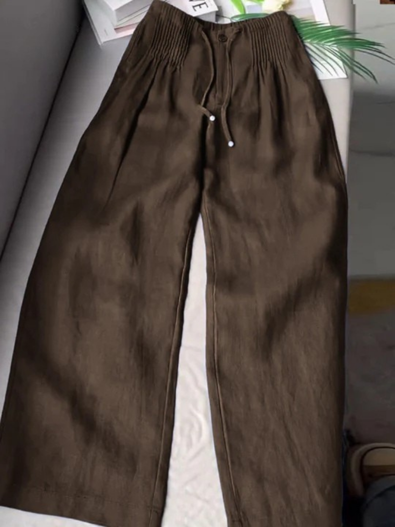 Kayla | Wide-leg Pants in Cotton and Linen Blend