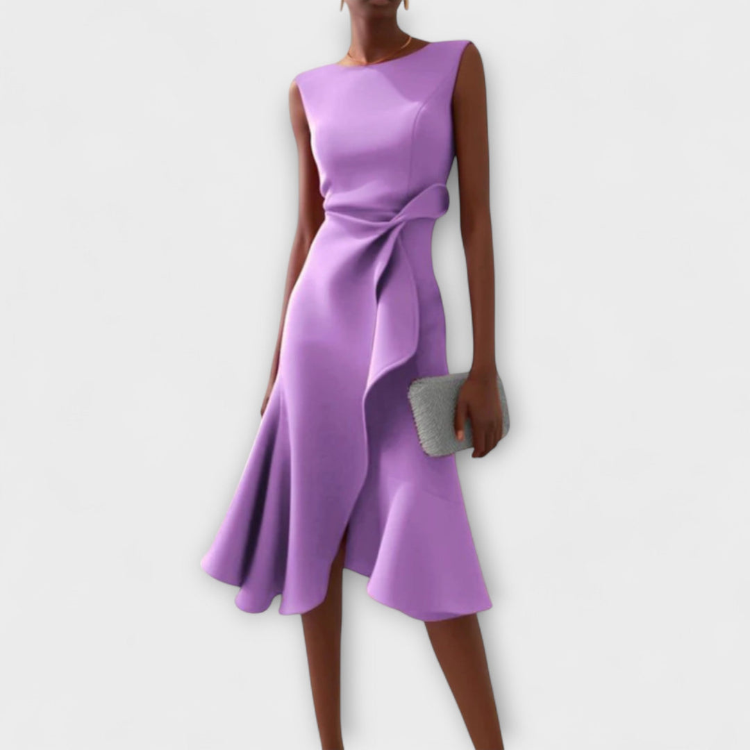 Josephine | Draped Asymmetric Midi Dress