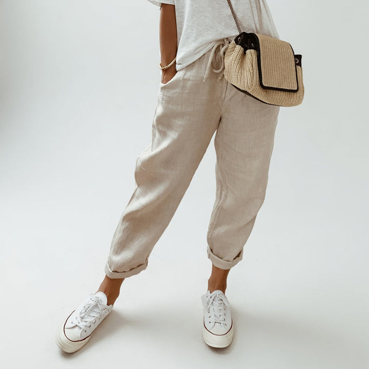 Lucie™ — Flowing Pants in Cotton and Linen Blend