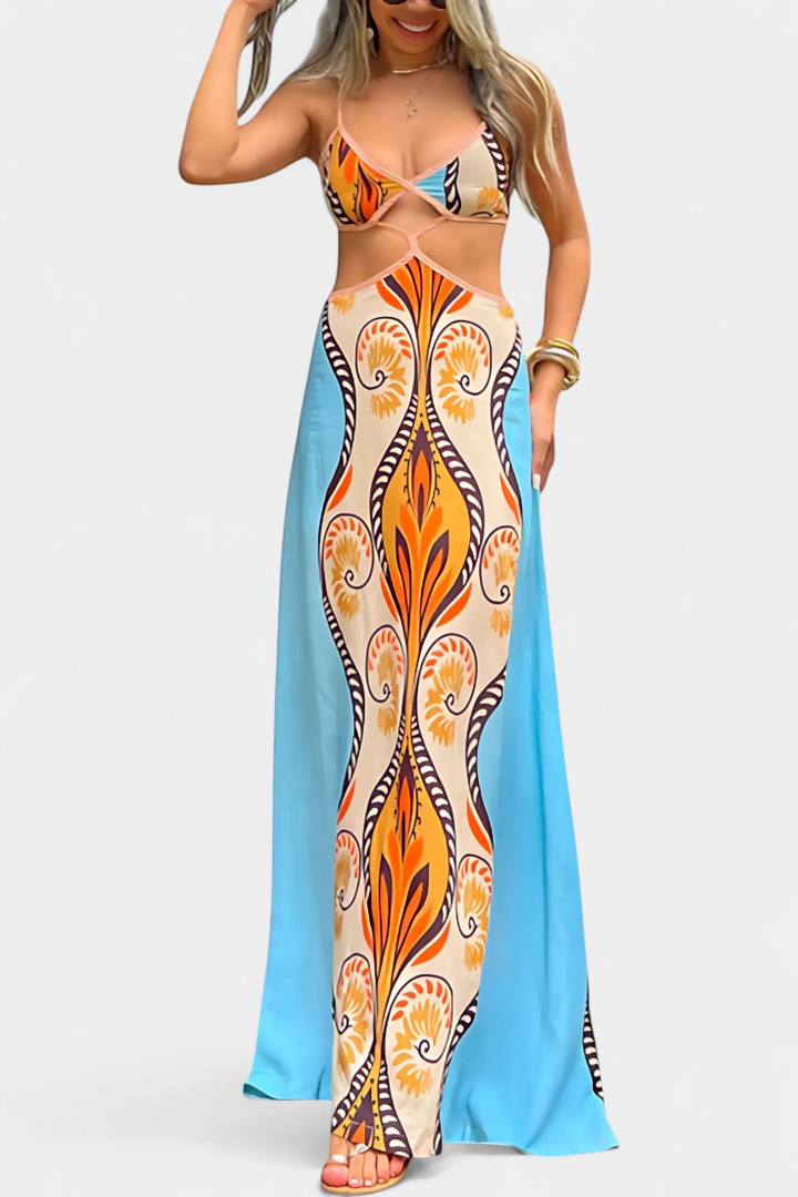 Nelly | Abstract Dress with Cutout Details