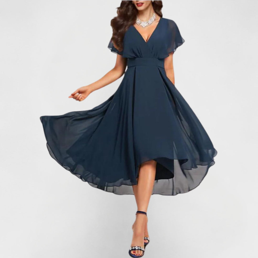 Juneth | Flowing V-Neck Maxi Dress