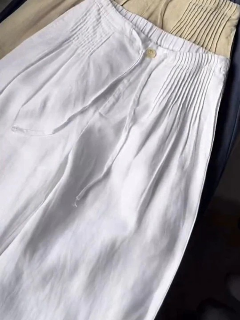 Kayla | Wide-leg Pants in Cotton and Linen Blend