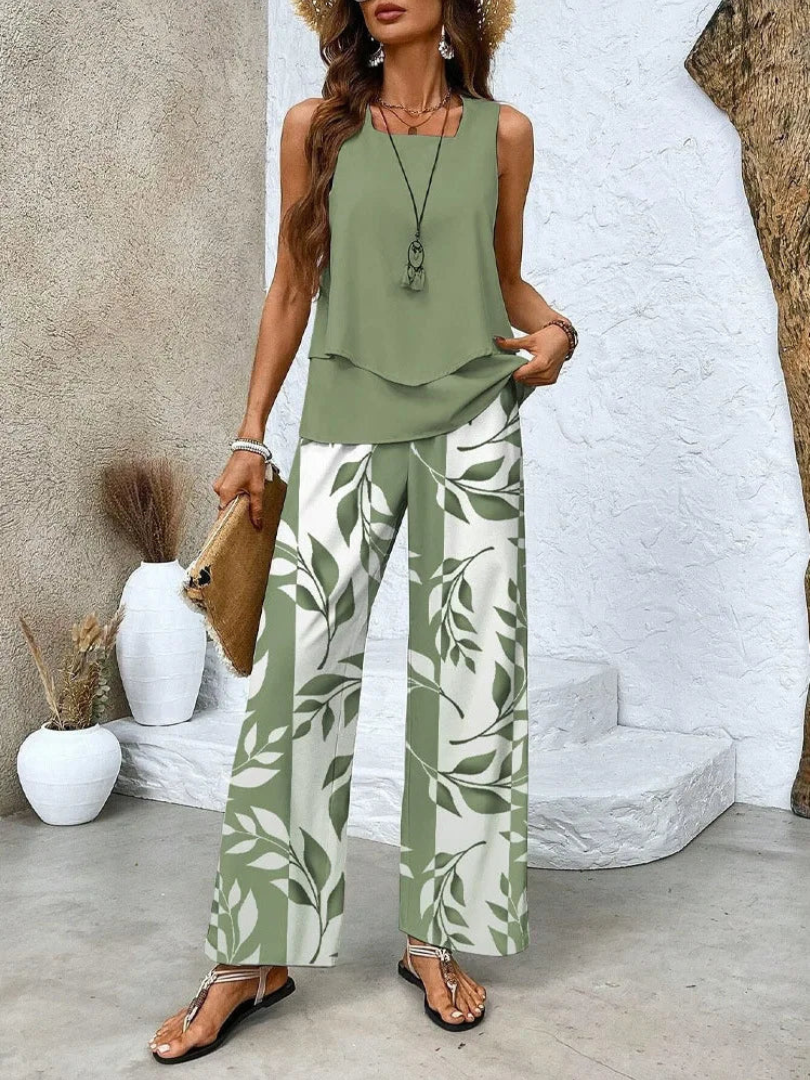 Ovelynra™ | Sleeveless Top and Wide Pants