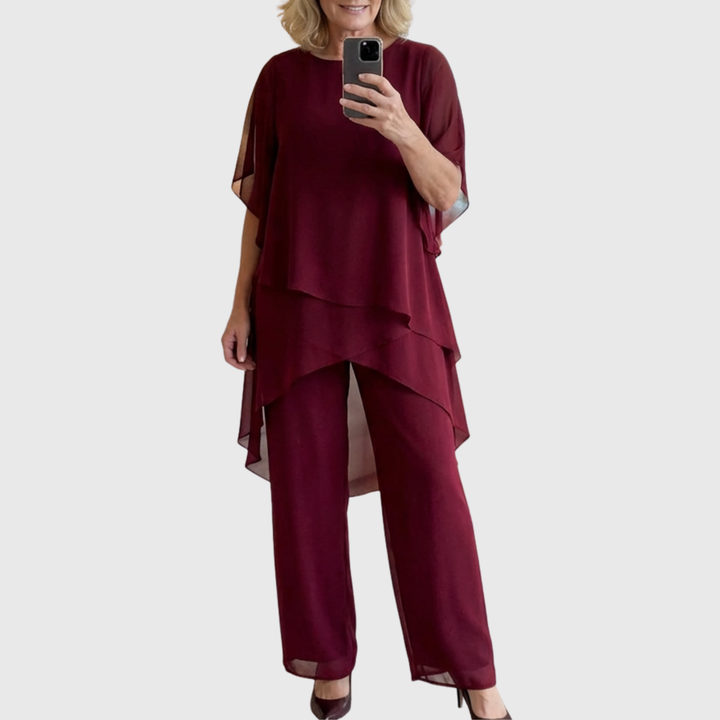 Linda | Set with Draping Palazzo Pants