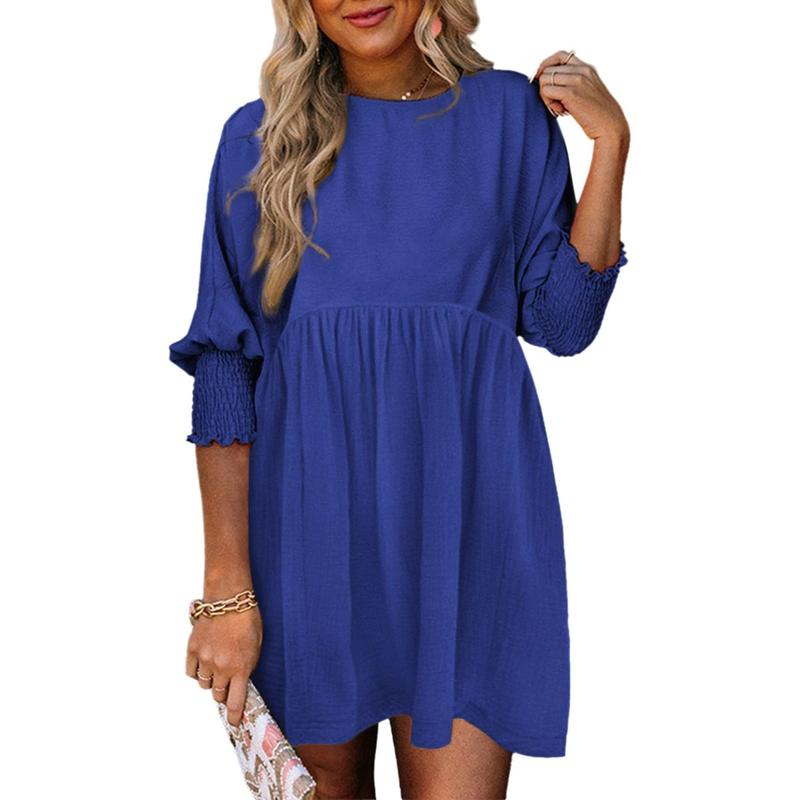 Shamara | Casual Crew Neck Loose Fit Mini Dress