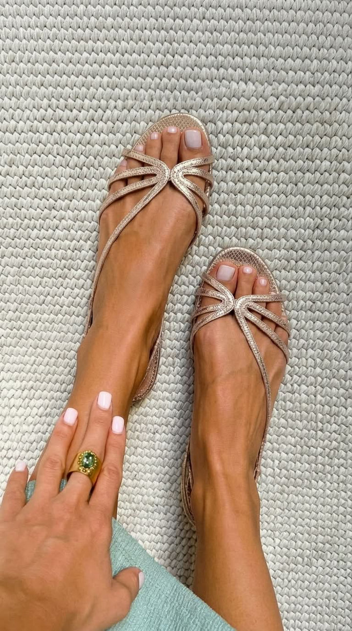 Ginevra Golden Sandals Summer Elegance
