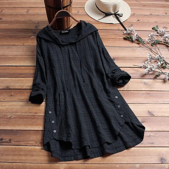 Zaria | Linen Tunic Hoodie