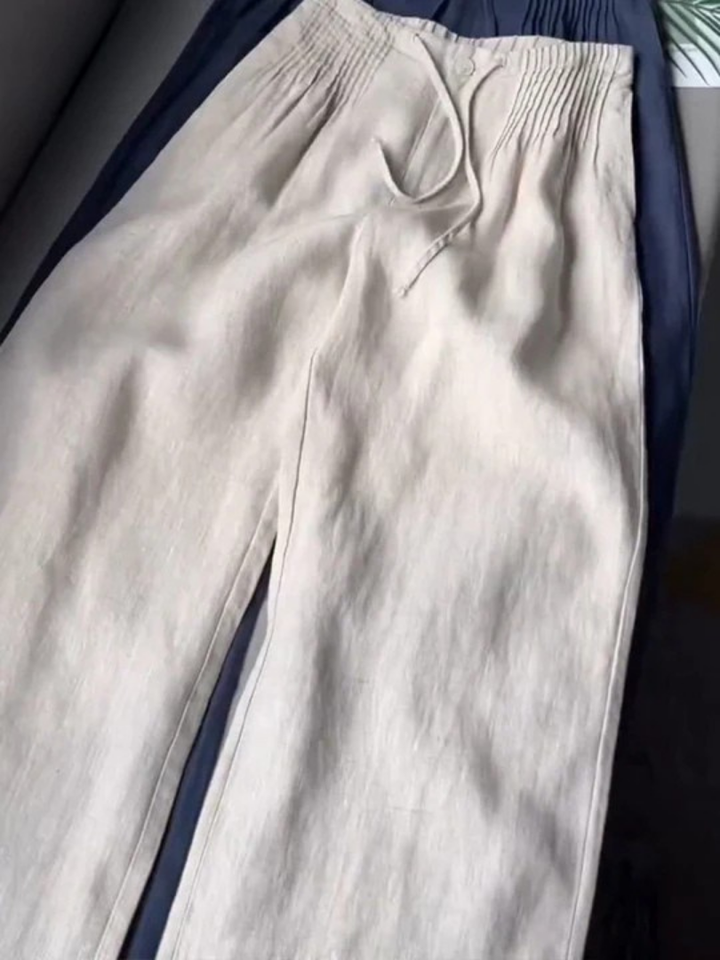 Kayla | Wide-leg Pants in Cotton and Linen Blend