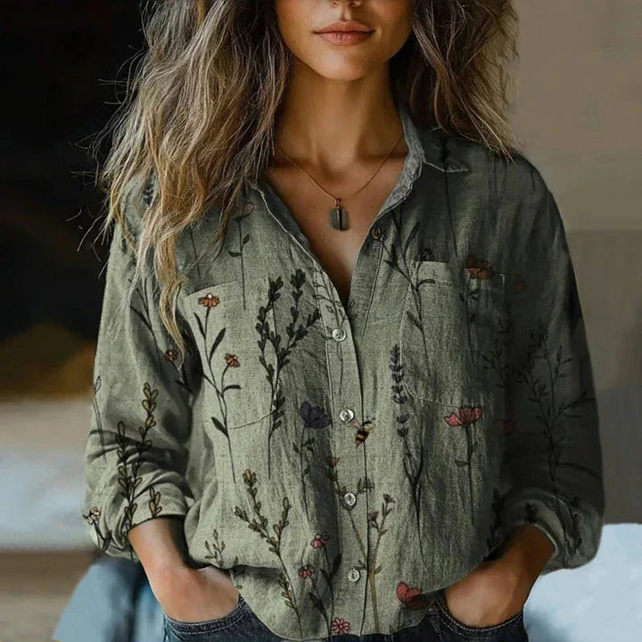 Verena |  Vintage Printed Blouse