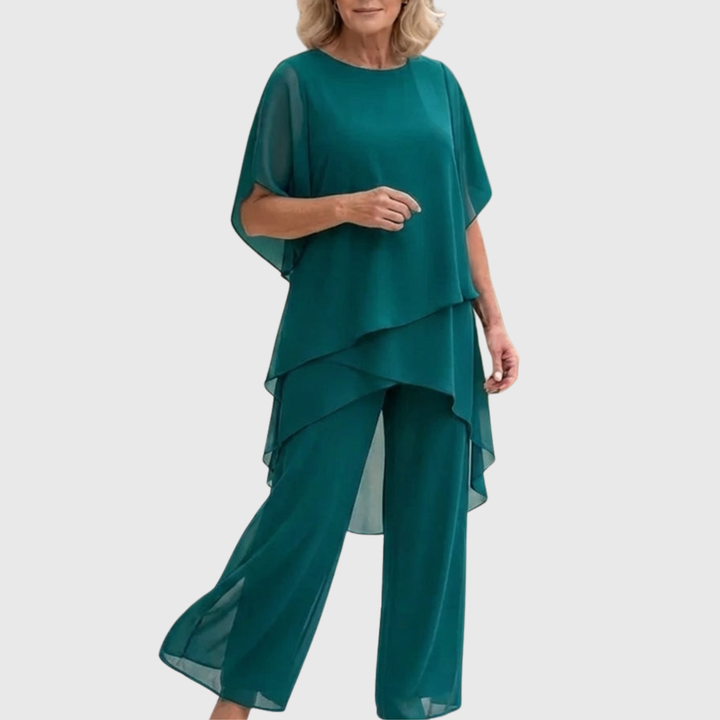 Linda | Set with Draping Palazzo Pants