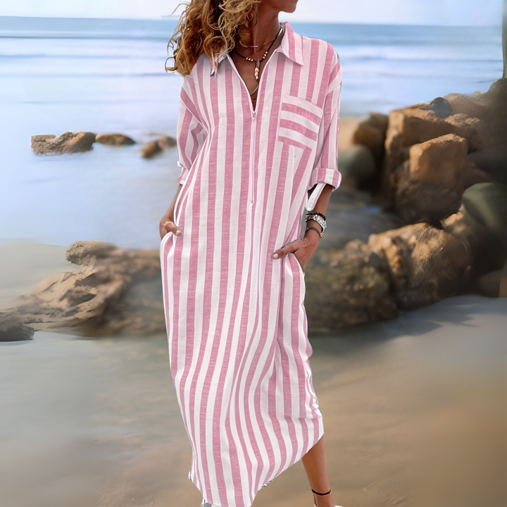Maralya | Striped V-Neck Dress