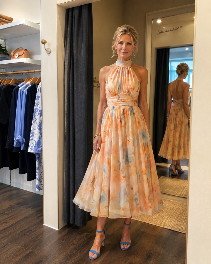Antonia | Soft Halter Midi Dress