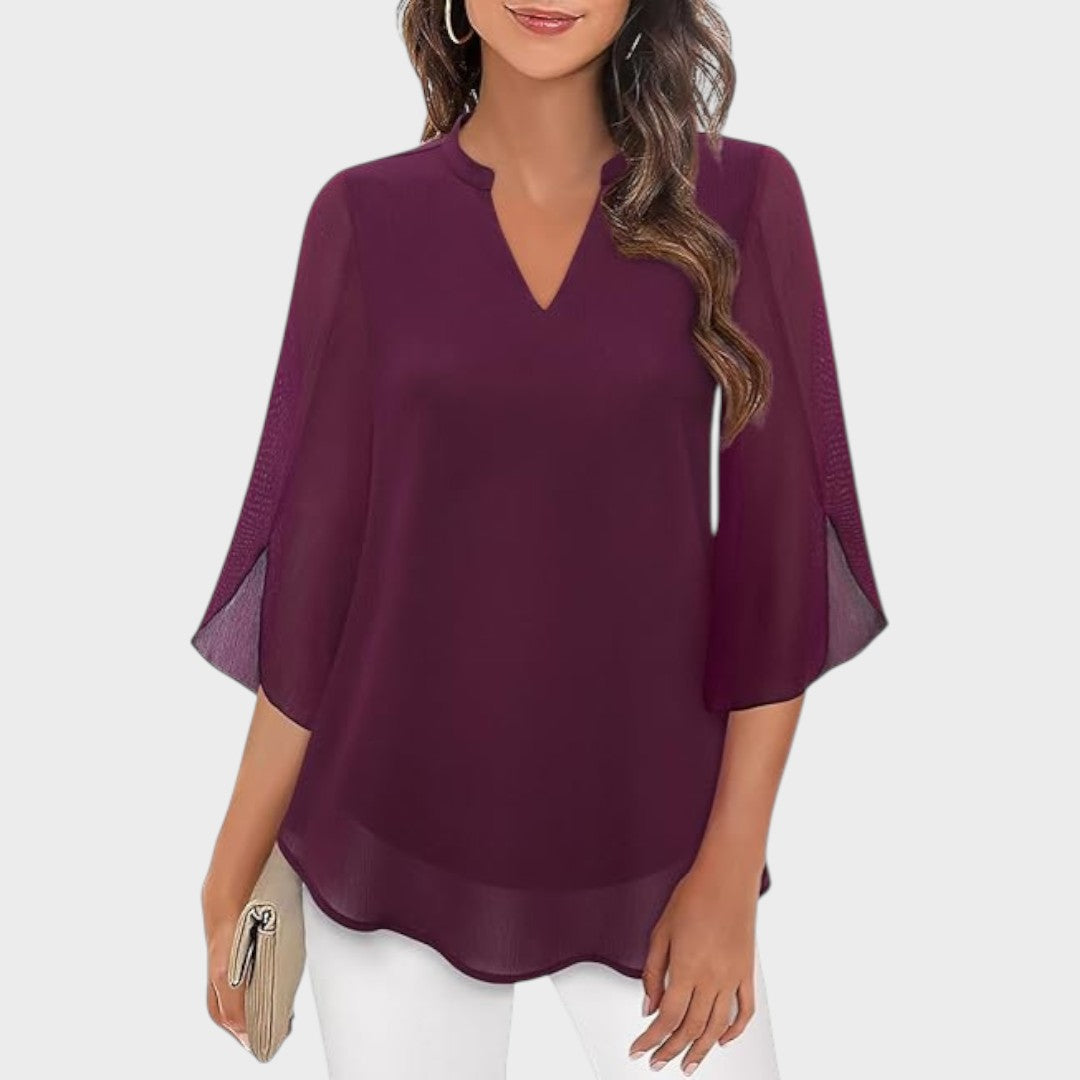 Krystel | Elegant Flow ¾ Sleeve Blouse