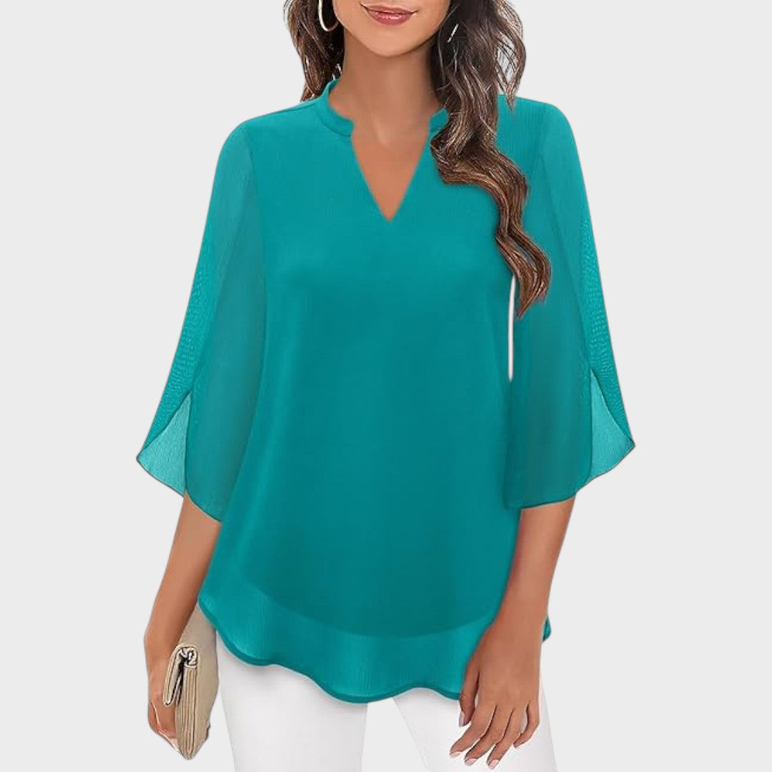 Krystel | Elegant Flow ¾ Sleeve Blouse