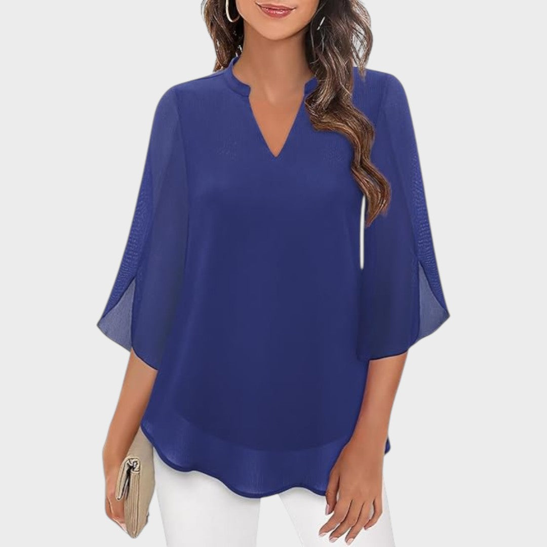 Krystel | Elegant Flow ¾ Sleeve Blouse