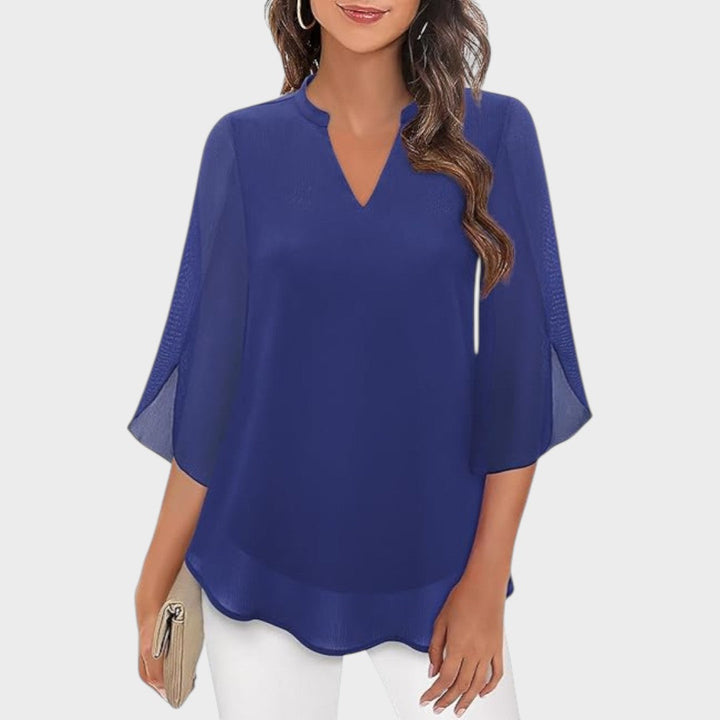 Krystel | Elegant Flow ¾ Sleeve Blouse