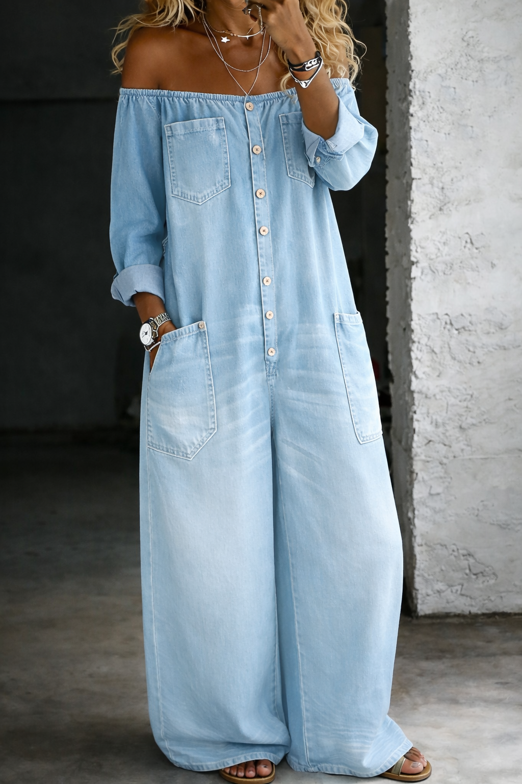 Elena | Soft Off-Shoulder Jumpsuit